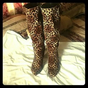 Leopard print boots